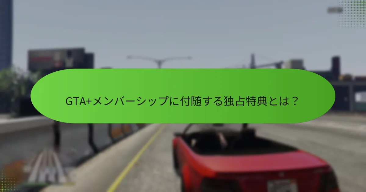 GTA+メンバーに利用可能な特別アイテムとは？